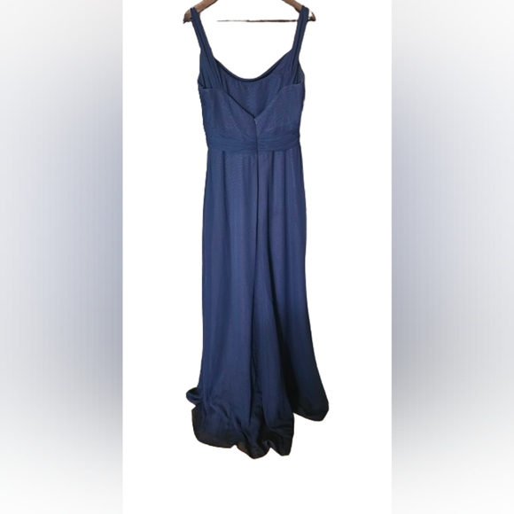 Lazaro Navy Blue Chiffon Formal Maxi Dress - Picture 2 of 5